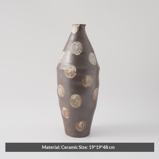 Florero de Cerámica Pintado a Mano Estilo Wabi-sabi Negro - Image 13