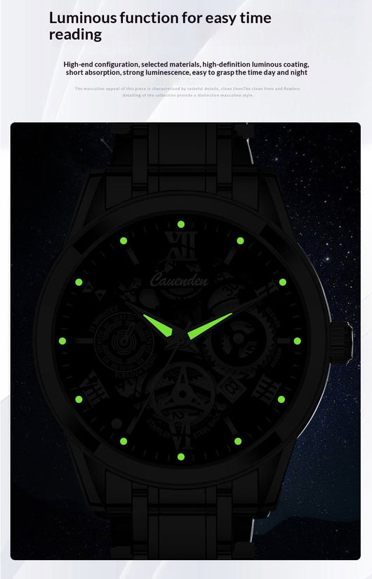 Reloj Deportivo Impermeable con Esfera Calada Luminosa para Hombre - Image 11