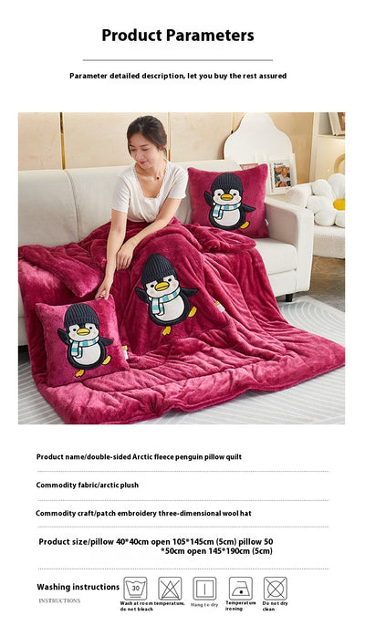 Almohada Manta Térmica Reversible 3D Pingüino - Dos en Uno - Image 27