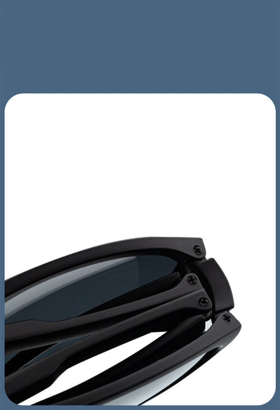 Beige oval-frame sunglasses with brown polarized lenses and foldable temples on a white background. - Image 10