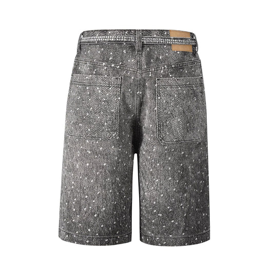 Shorts de Mezclilla con Cinturón Brillante Estilo Ins - Image 3