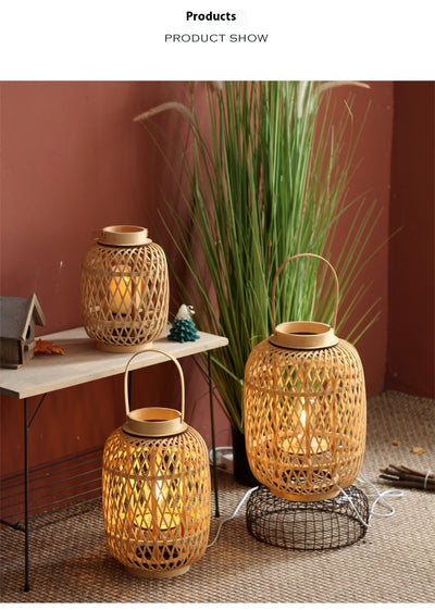 Portavelas Artesanal de Bambú con Diseño Ornamental - Image 19