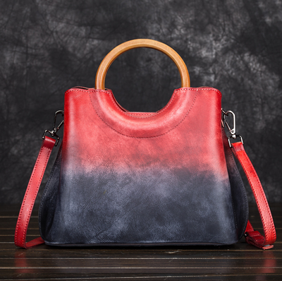Bolso de Cuero Gamuza Pintado a Mano - Diseño Retro Artesanal - Image 4