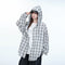 Camisa Cuadros con Capucha Oversized Retro Casual