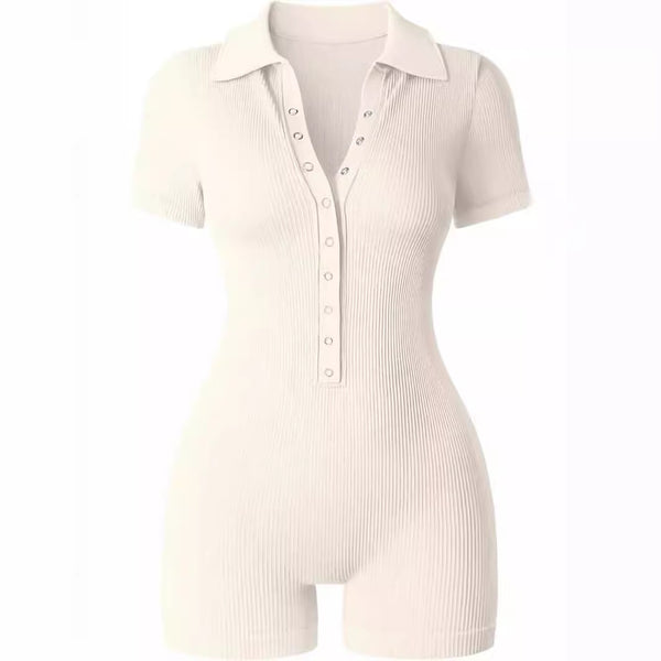 Jumpsuit Deportivo Yoga Mujer con Cuello V y Cintura Ajustable