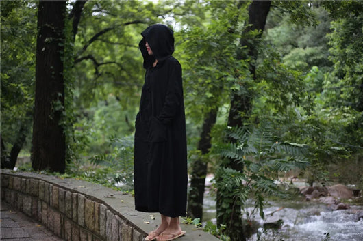 Abrigo Largo Cortavientos de Algodón y Lino para Mujer - Image 14
