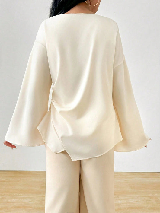 Blusa Larga con Dobladillo Irregular para Mujer - Image 6