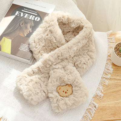 Bufanda Térmica Estilo Coreano con Oso Peluche - Versátil para Invierno - Image 20