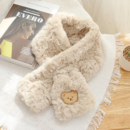 Bufanda Térmica Estilo Coreano con Oso Peluche - Versátil para Invierno - Image 20