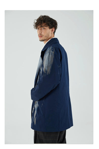Gabardina Vintage Artesanal con Detalles Gastados - Image 9