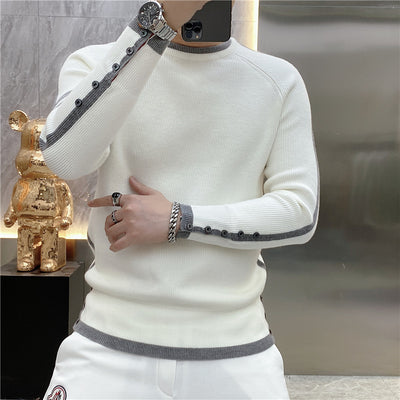 Suéter de Cuello Redondo a Rayas - Pullover Versátil para Hombre Joven - Image 12