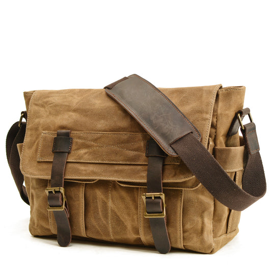 Bolsa Mensajera Retro para Hombre - Estilo Europeo Vintage con Compartimento para Laptop