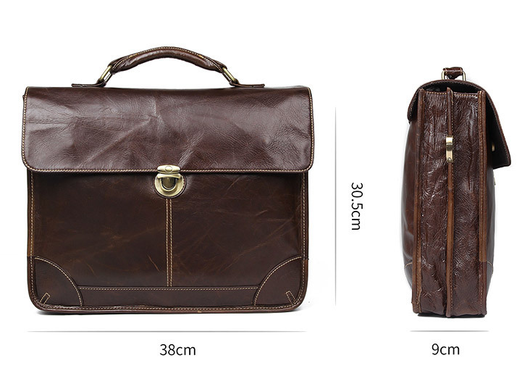 Bolso de Cuero Genuino para Hombre Estilo Retro con Textura Premium - Image 9