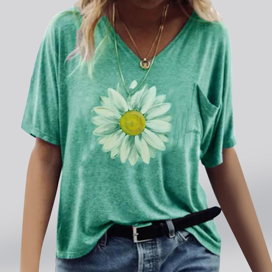 Playera Corta Estampado Girasol para Mujer - Image 21
