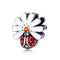Sterling Plateado Powder Beads Accessories S925 Seven Star Ladybug Beads Jewelry Rojo