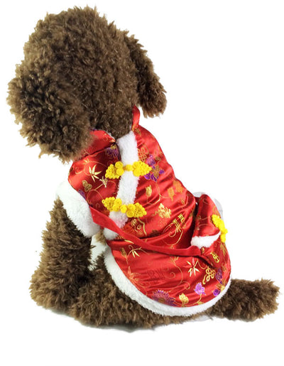 Traje Tradicional Chino para Mascotas - Vestido Tang Rojo Año Nuevo - Image 9