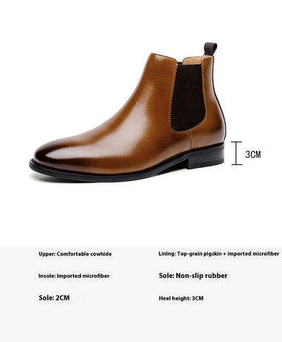 Botas Chelsea Retro Británicas de Cuero para Hombre con Forro Térmico - Image 7