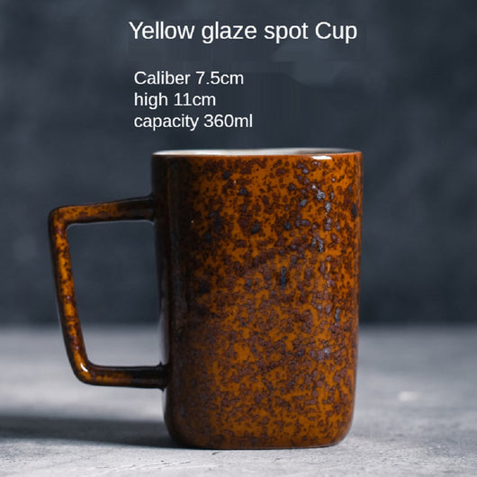 Taza de Agua Artesanal de Cerámica con Asa - Gran Capacidad Cuadrada - Image 4