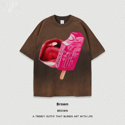 Camiseta Unisex de Manga Corta Estilo Street con Lavado Pesado - Image 14