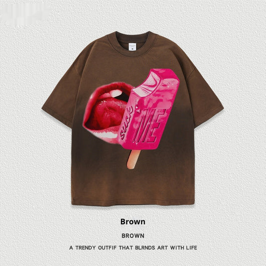 Camiseta Unisex de Manga Corta Estilo Street con Lavado Pesado - Image 14