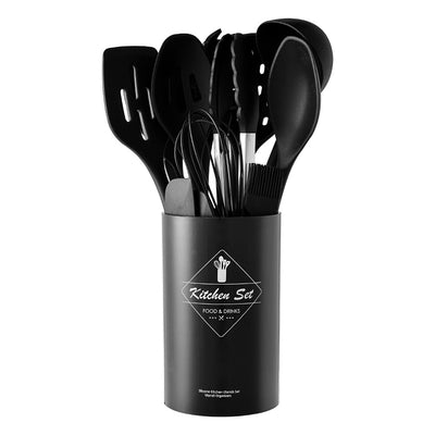 Set de 14 Utensilios de Silicona con Mango de Acero Inoxidable - Image 5