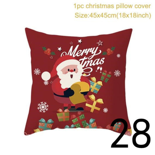 Funda de Almohada Navideña con Estampado Santa para Decoración del Hogar - Image 82