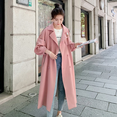 Abrigo Largo Holgado Estilo Coreano para Mujer - Image 9