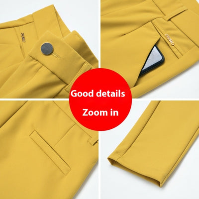 Pantalones Casuales Coreanos Cintura Alta Elásticos Ajustados Efecto Adelgazante - Image 4