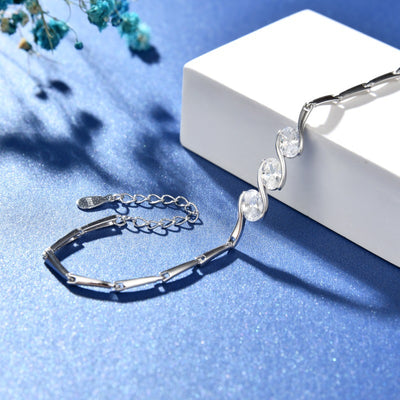 Pulsera de Plata con Circón Cúbico Estilo Coreano Colección Mori - Image 3