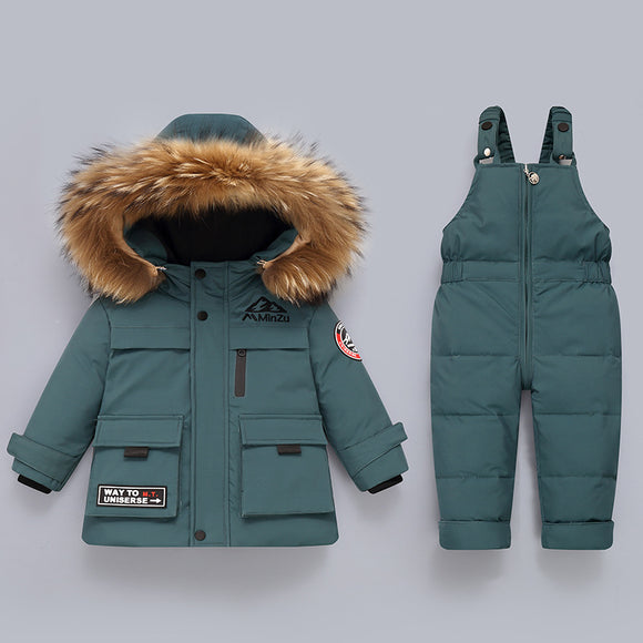 Conjunto Abrigo Plumas para Niños - Set de 2 Piezas Invierno