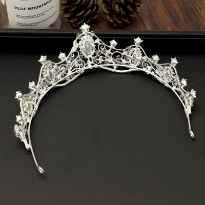 Diadema Nupcial Coreana Artesanal con Cuentas - Corona Nupcial - Image 3