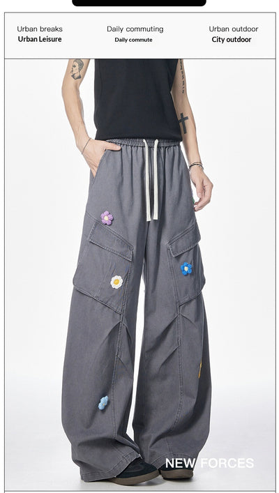 Pantalones de Trabajo Retro Multi-bolsillos Corte Recto Unisex - Image 24