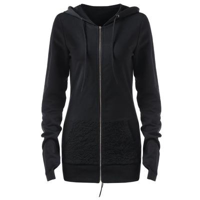 Abrigo Deportivo para Mujer con Capucha y Detalles de Encaje - Image 16