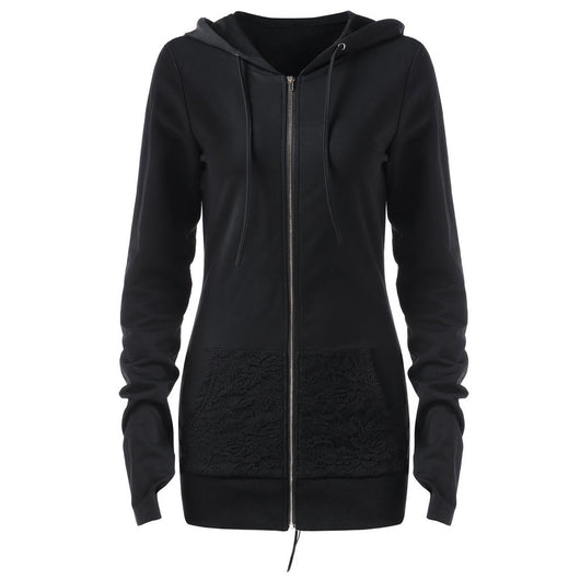 Abrigo Deportivo para Mujer con Capucha y Detalles de Encaje - Image 16