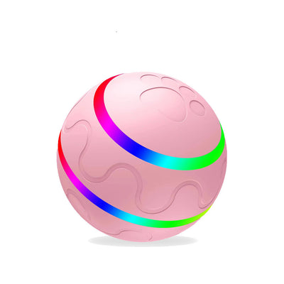 Orange pet wicked ball toy with colorful LED lights and a yellow paw-shaped remote control. - Image 6
