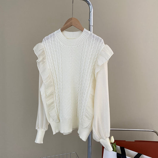 Blusa Chifón con Mangas de Encaje - Diseño Dos Piezas - Image 9