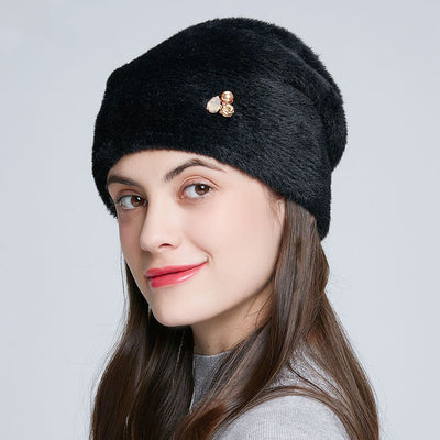 Gorro de Lana Tejida con Strass - Estilo Elegante para Mujer