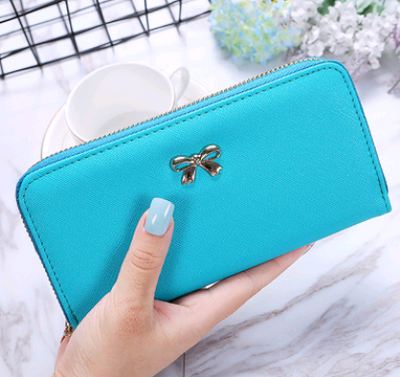 Cartera Larga para Mujer con Decoración de Moño Metálico y Compartimento para Teléfono - Image 6