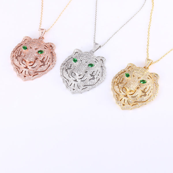Dije Cabeza de Tigre en Diamante Completo
