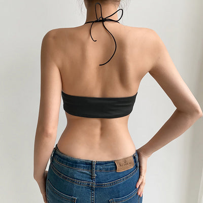 Chaleco Escotado Plisado con Cuello Halter - Diseño Minimalista Temperament - Image 11