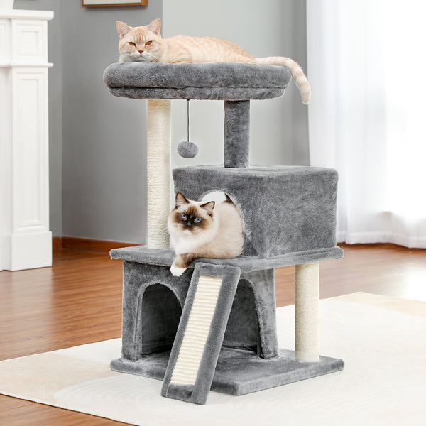 Torre de Lujo para Gatos con Doble Condominio y Percha Espaciosa