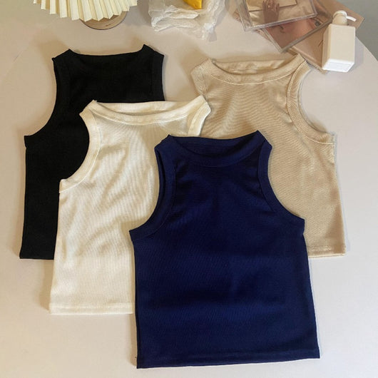 Musculosa Ajustada Crop Top Liso para Mujer - Image 7