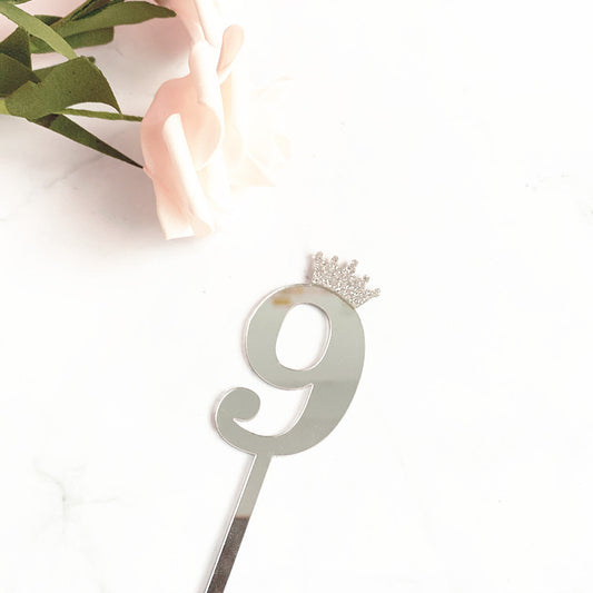 Corona Glitter con Brillo para Tartas de Cumpleaños - Decoración Acrílica - Image 2