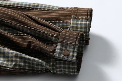 Camisa Acolchada de Algodón a Rayas con Detalles Desgastados - Image 35