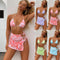 Traje de baño para damas con diseño tie-dye y abertura lateral