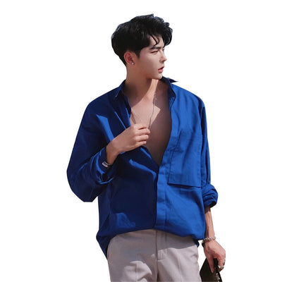Camisa Azul Clásica para Hombre