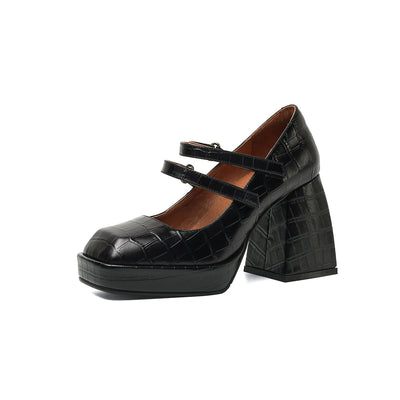 Zapatos Mary Jane Retro Francés con Plataforma Impermeable y Tacón Grueso para Mujer - Image 5