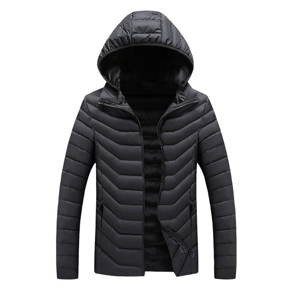 Chaqueta de Invierno Acolchada para Hombre - Corte Slim con Capucha