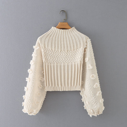 Suéter Elegante para Mujer con Cuello Semialto y Mangas de Gasa - Image 20