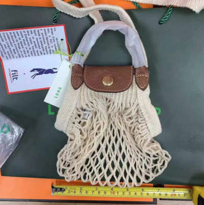 Bolso Tejido Mini Canasta con Correa Bandolera para Mujer